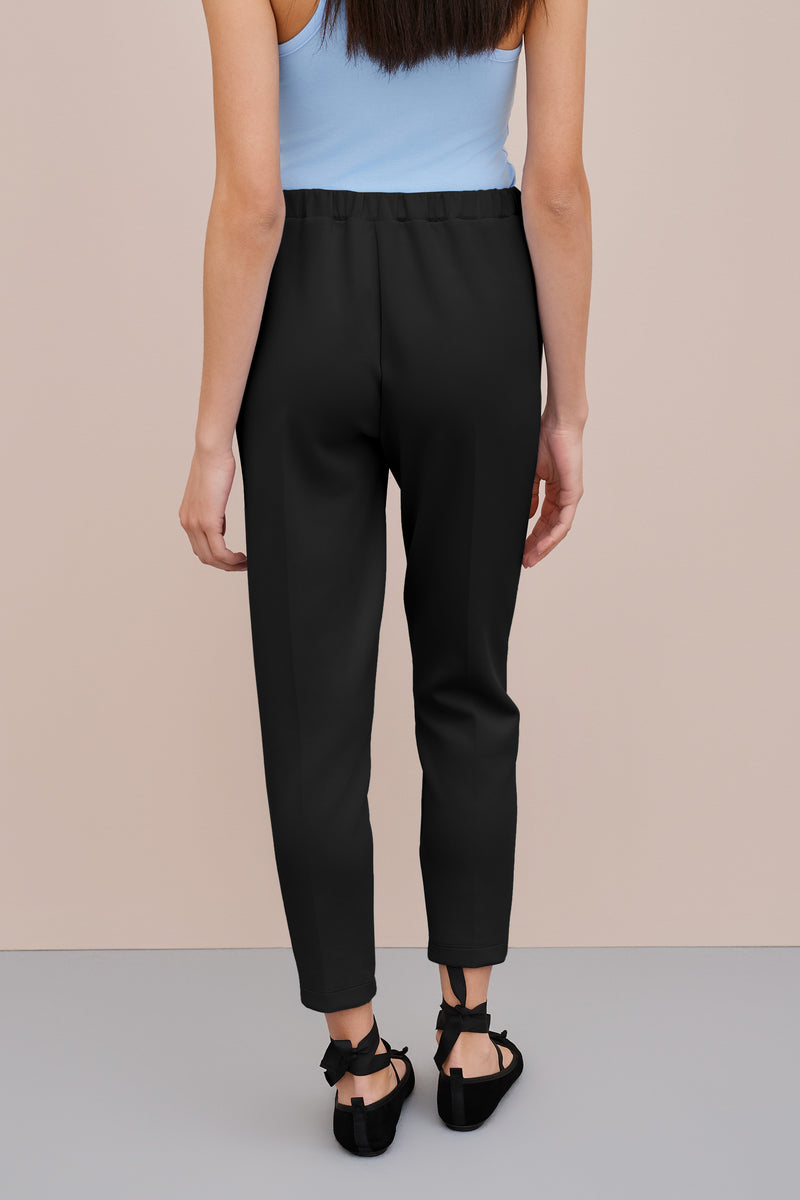 SLIM-FIT PANTS IN STRETCHY JERSEY WITH MOCK FLY ZIPPER
