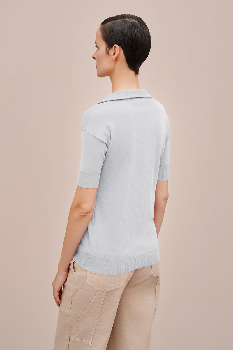 COTTON POLO SHIRT WITH THREE QUARTER SLEEVES
