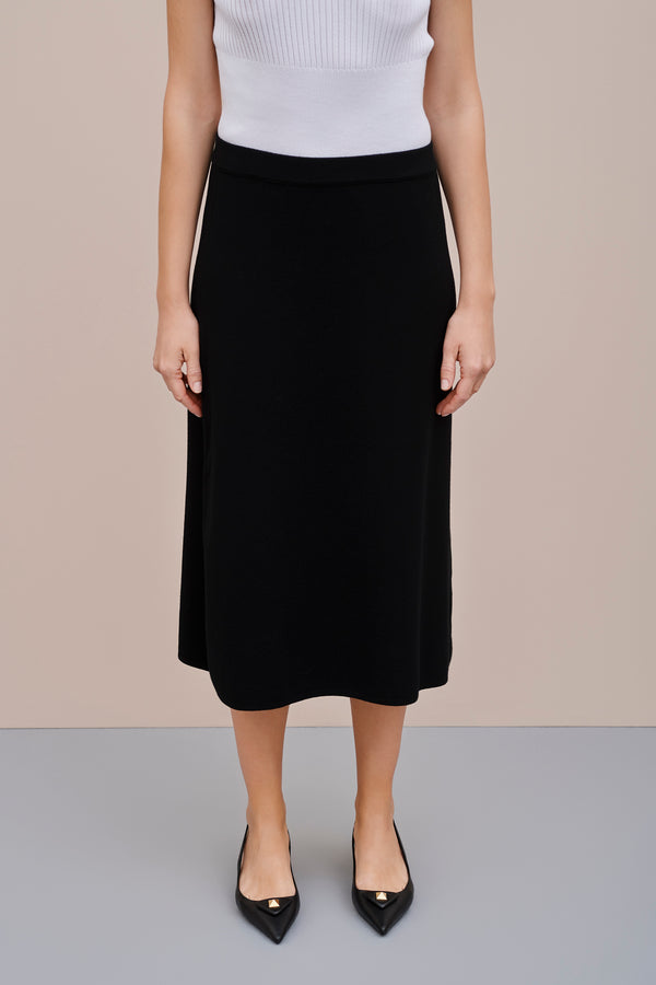 LONG, WIDE SKIRT IN STRETCHY VISCOSE
