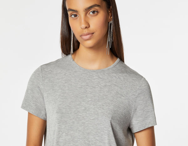 CREW NECK T-SHIRT IN STRETCHY VISCOSE JERSEY