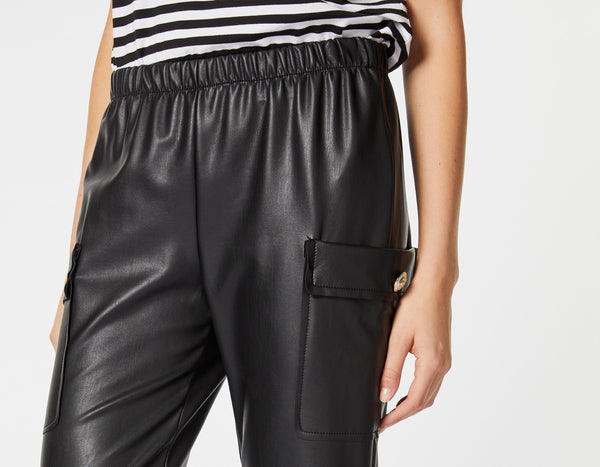 FAUX LEATHER JOGGERS