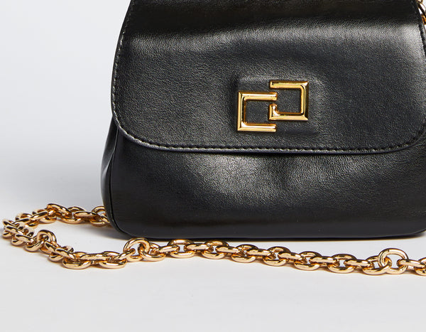 FAUX LEATHER MINI BAG WITH CHAIN AND CG LOGO