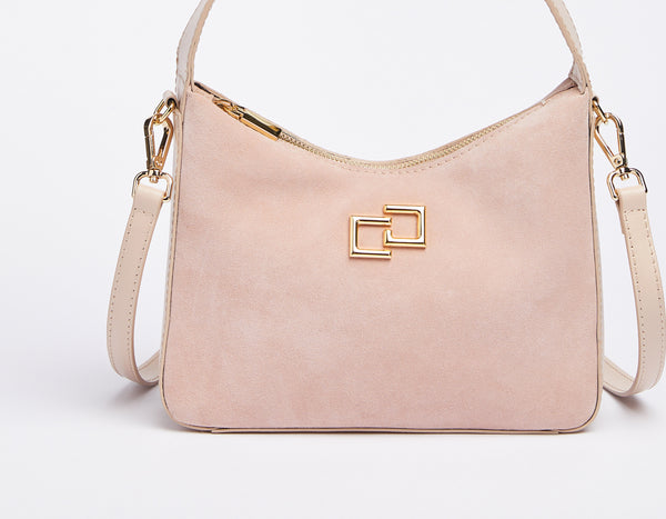 SUEDE CRESCENT BAG WITH GOLD CG LOGO