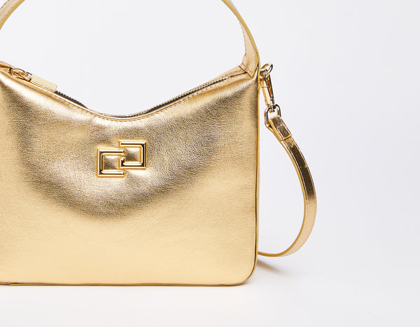 FAUX-LEATHER CRESCENT BAG WITH GOLD CG LOGO