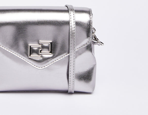 FAUX-LEATHER MINI BAG WITH CONTOURED FLAP AND CG LOGO